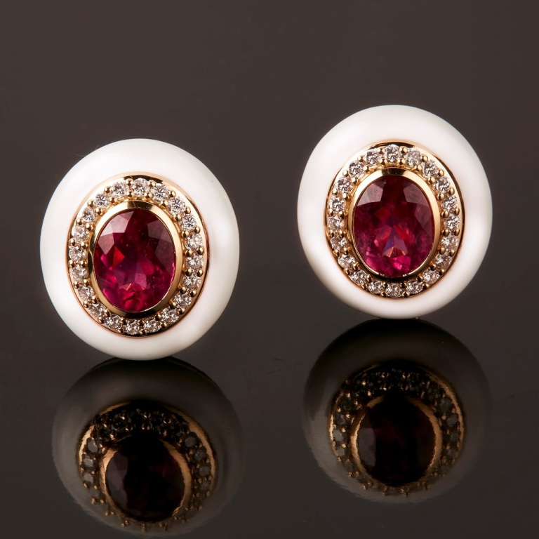 Allegria, Coloured gem and diamond earrings
